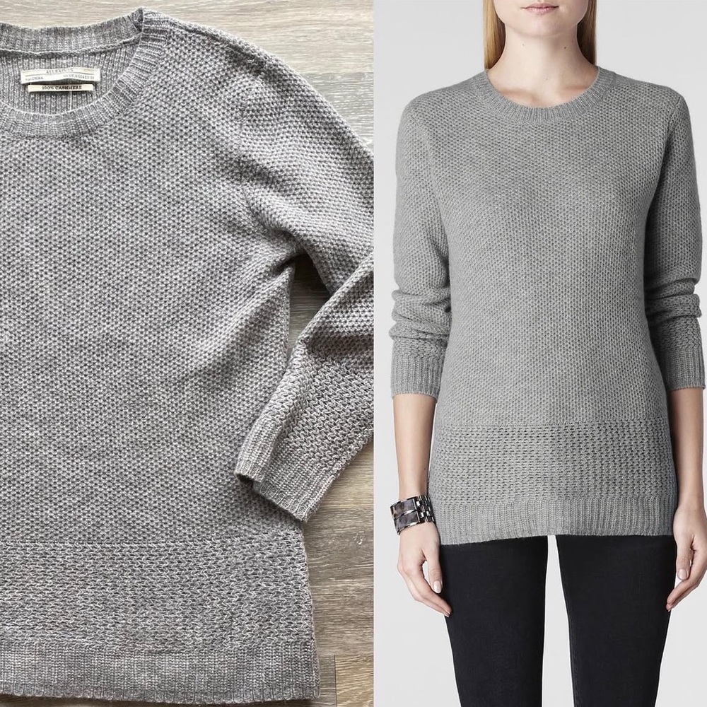 All saints 100% cashmere sweater gray